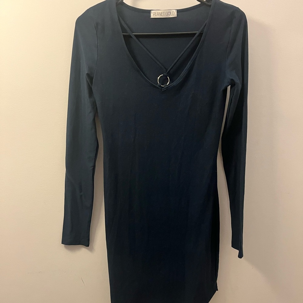 Navy blue body forming dress